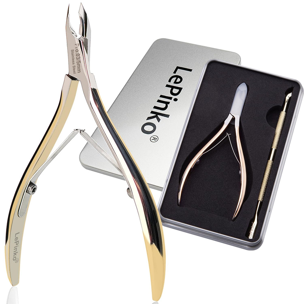 LePinko coupe-cuticules doré, mâchoire 5 mm, pour des bords nets.