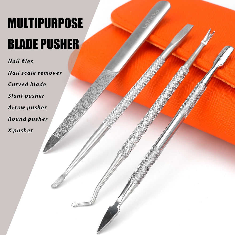 LePinko poussoir-outils pédicure: outils polyvalents pour contours et peau.