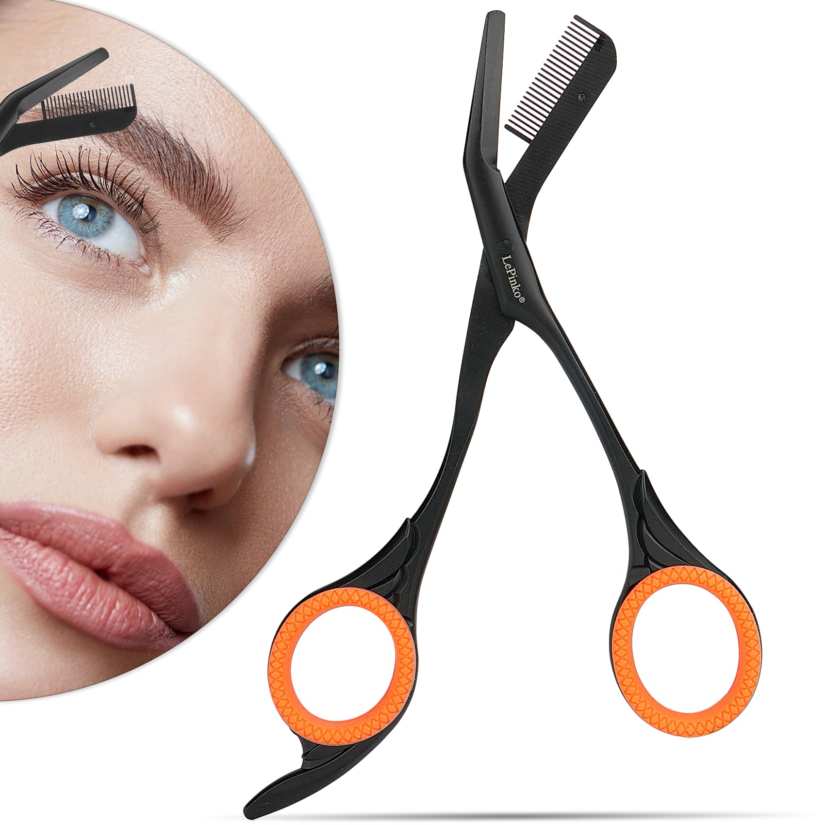 LePinko ciseaux-sourcils avec peigne pour contours nets et précis
