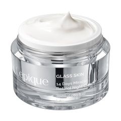 Lepique Crème Nuit Retinol sur bouteille, hydratation nocturne efficace pour visage et cou.