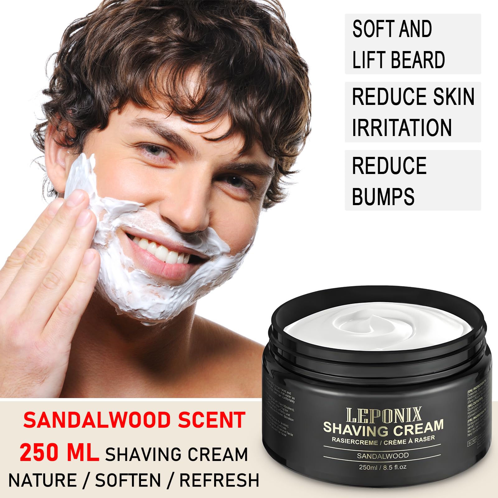 LEPONIX Formule naturelle apaisante pour peaux sensibles et sèches.