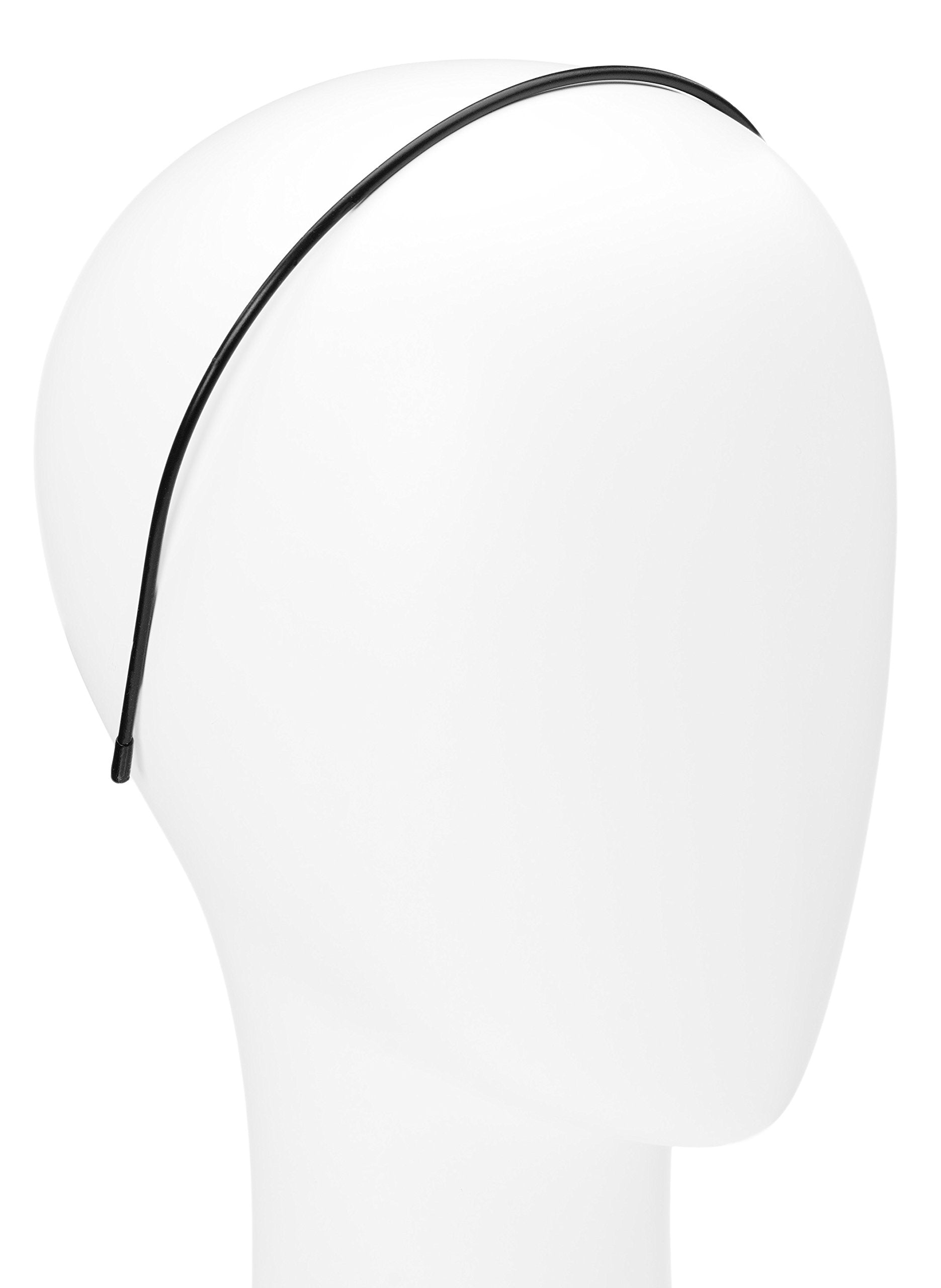 L. Erickson Twiggy Thin Headband noir, finition marbrée pour un aspect élégant.