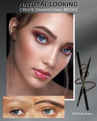 Lestpola double-tête avec brosse pour façonner et estomper les sourcils.