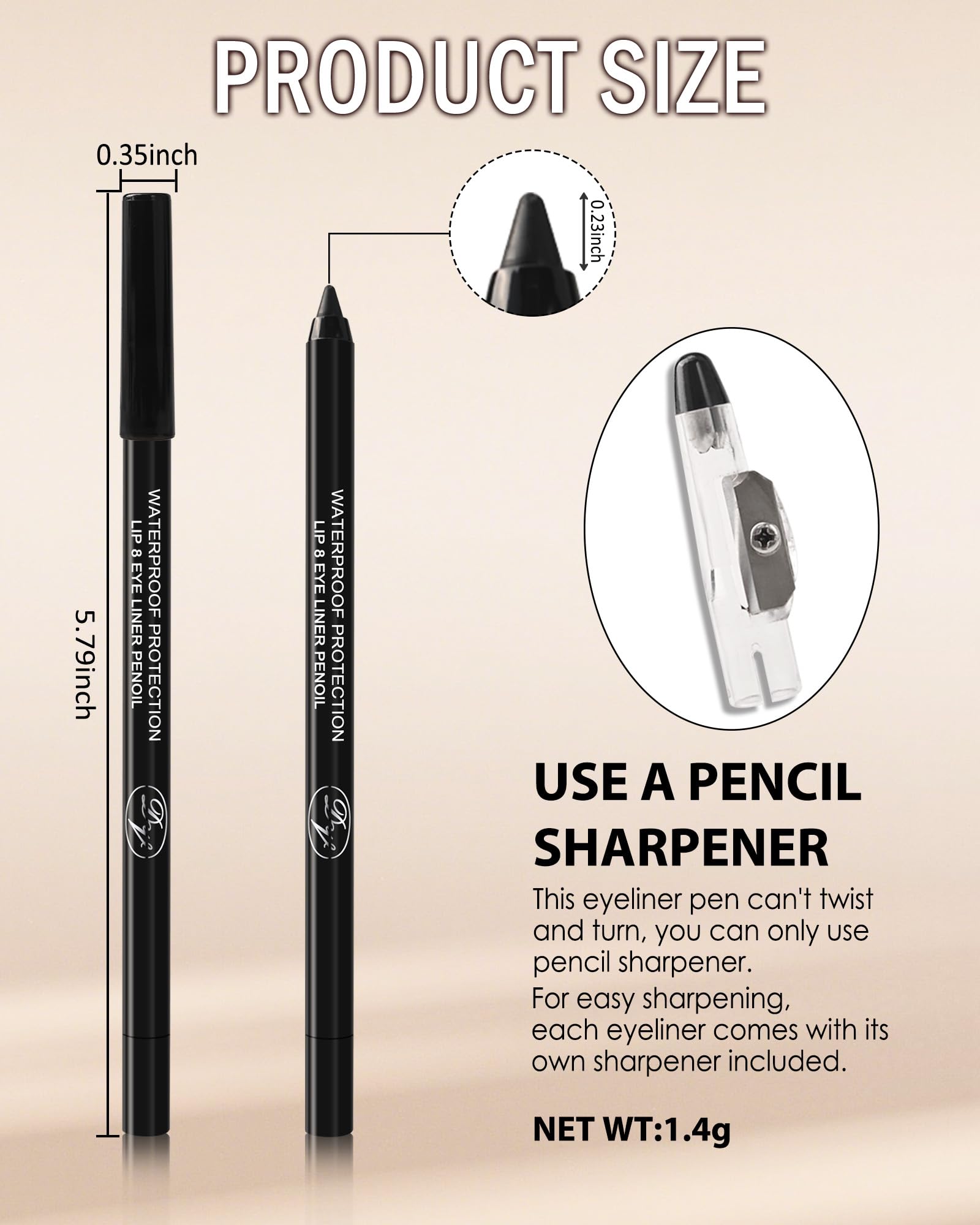 Utilisation polyvalente pour sourcils et contour des lèvres.