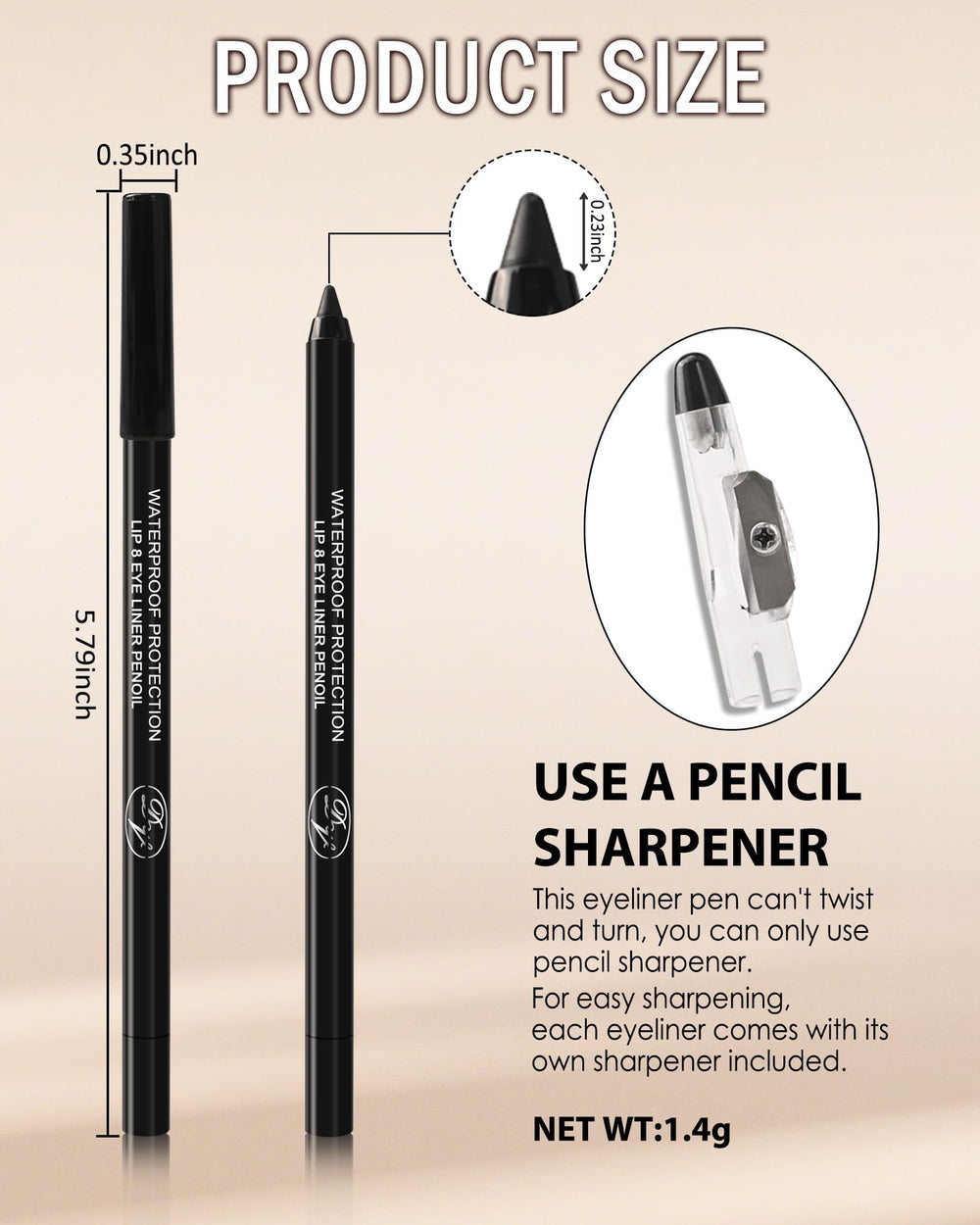 Utilisation polyvalente pour sourcils et contour des lèvres.