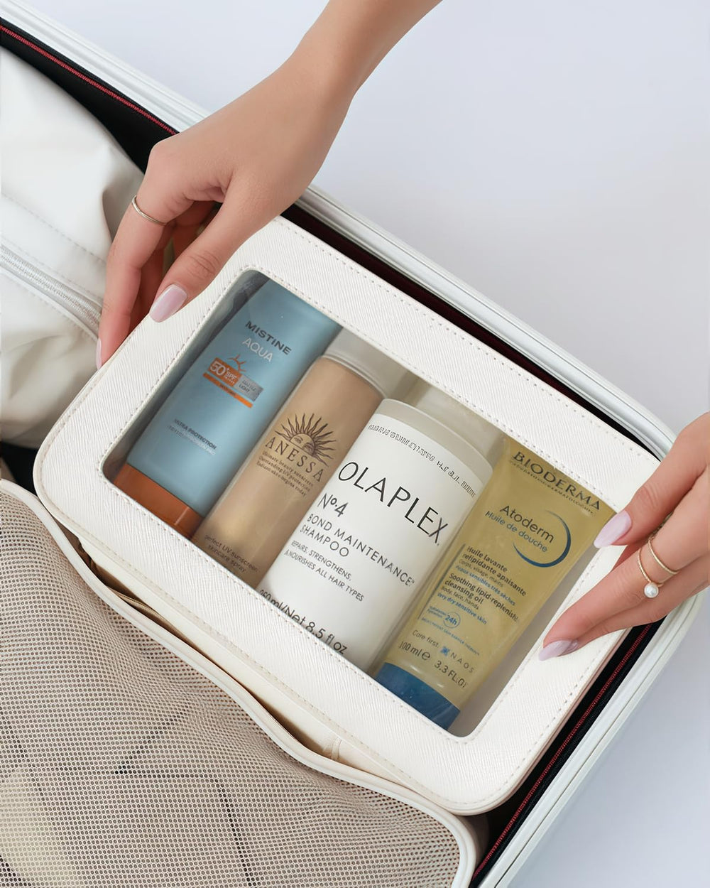Letgo trousse de beauté transparente, transport facile dans le sac à main.