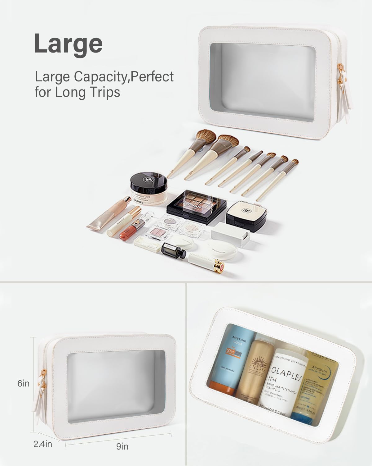 Letgo sac transparent de soins, visibilité immédiate des produits essentiels.