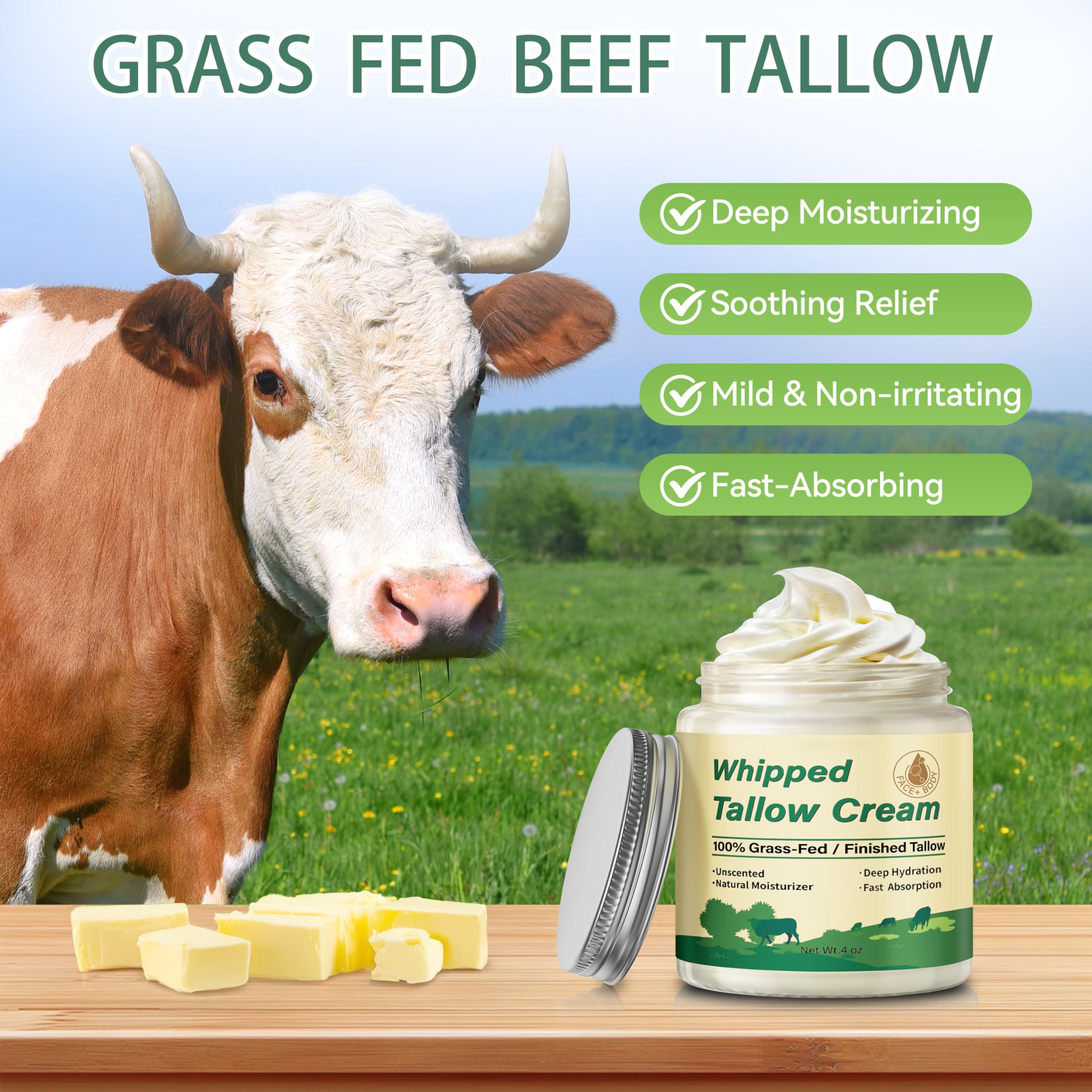 Crème corporelle à graisse de boeuf Letscarey, hydratante et nourrissante