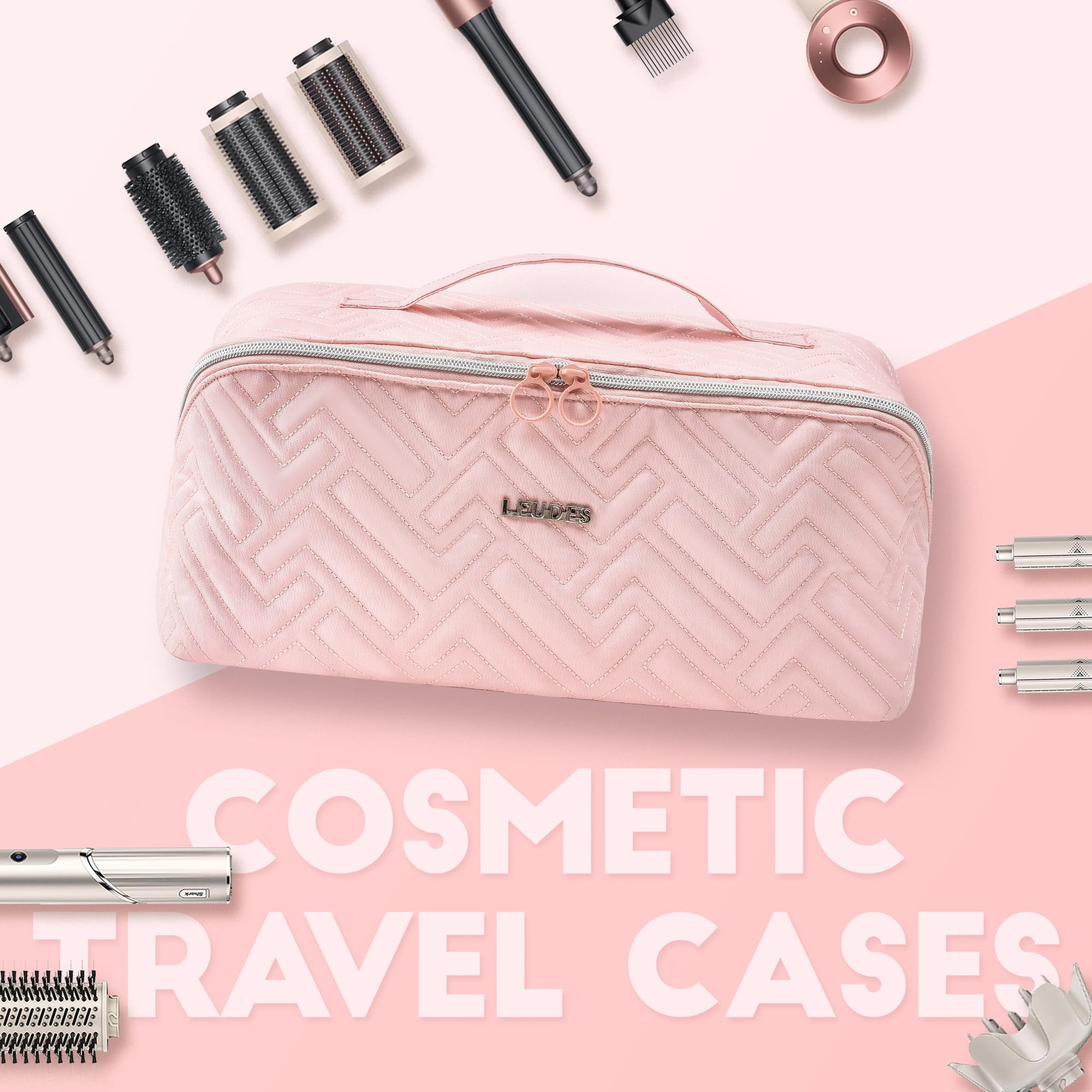 Leudes design compact et élégant rose pour un rangement optimisé.