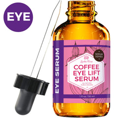 Leven Rose Coffee Oil Eyes bottle closeup highlighting brightening under-eye care