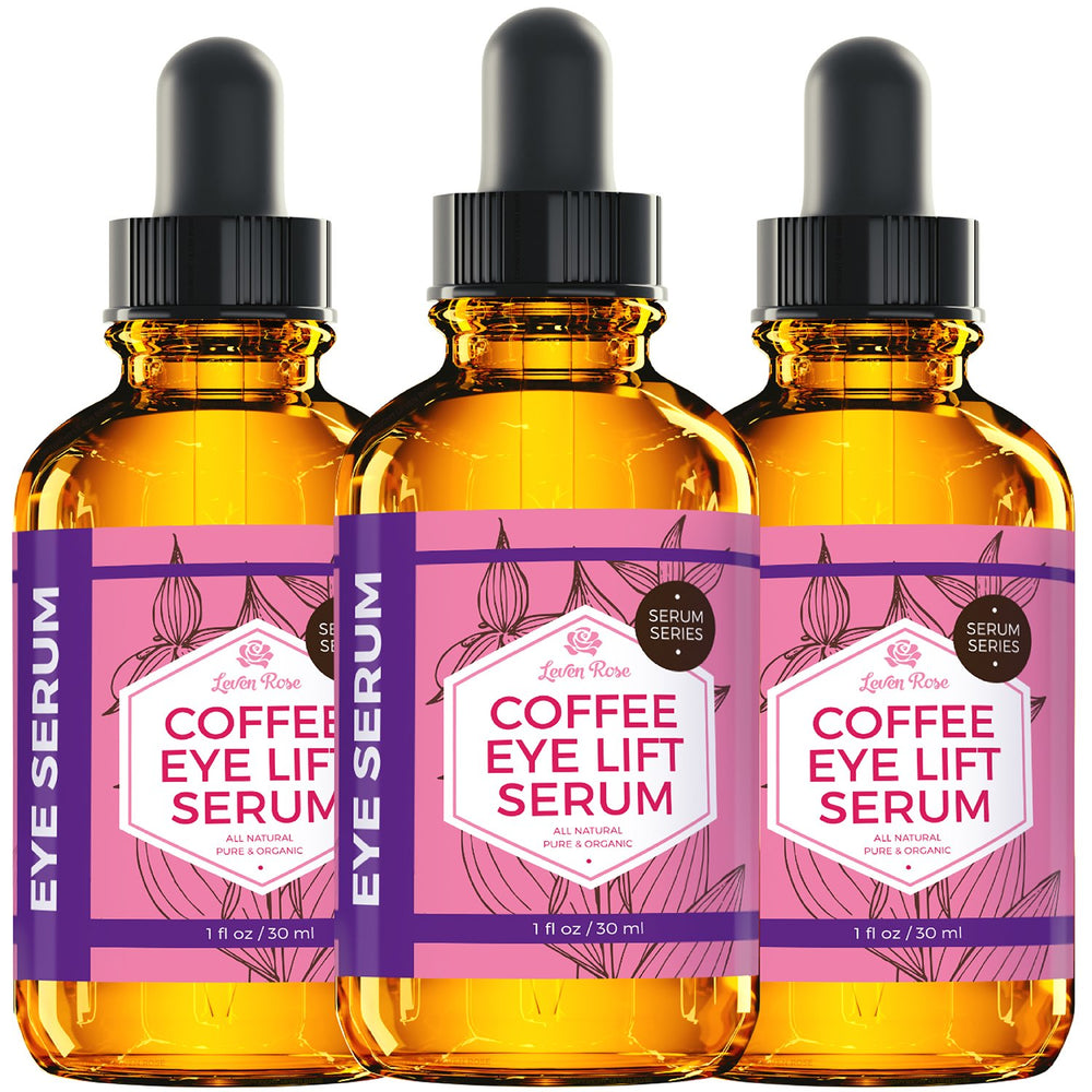 Leven Rose Coffee Oil ingredients close-up features rosehip, argan, and green coffee oils