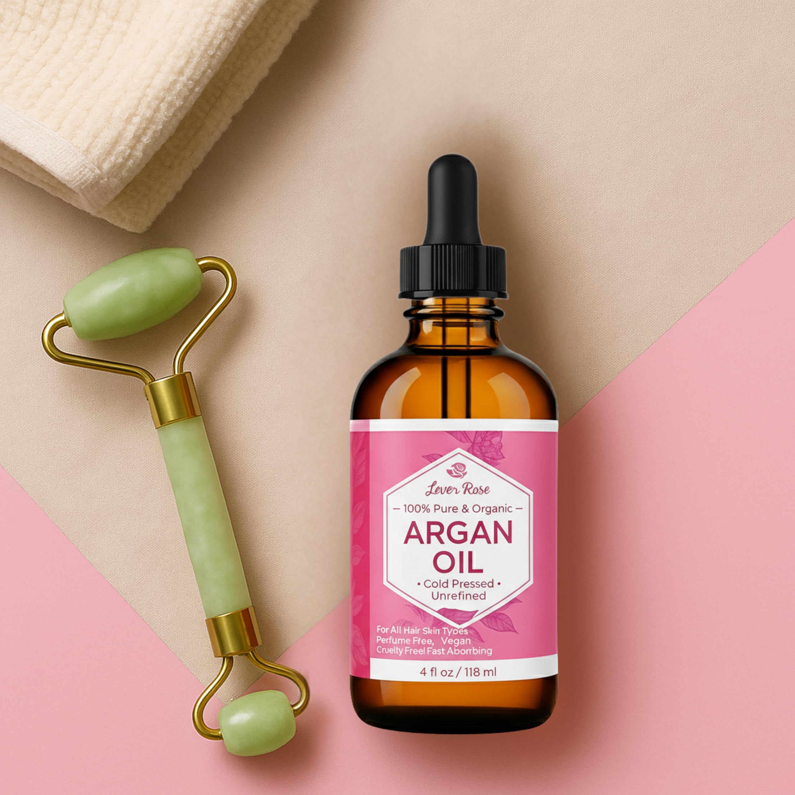 Leven Rose huile argan utilisation quotidienne – polyvalente pour cheveux et peau