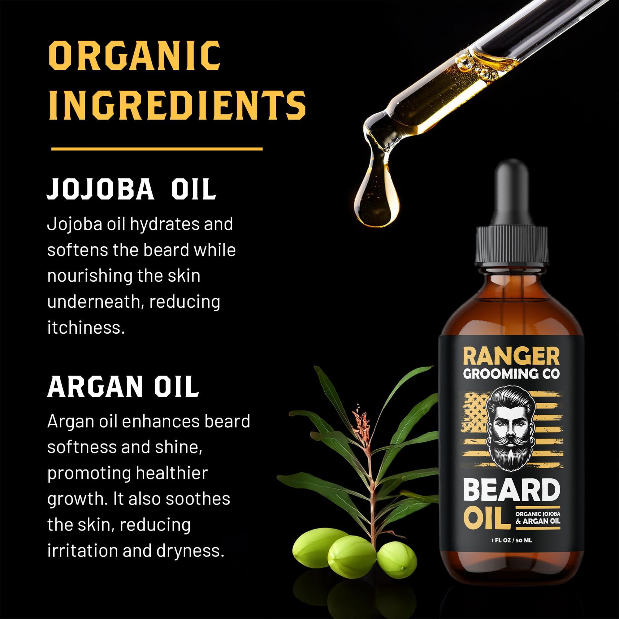Leven Rose huile barbe absorption rapide, application facile.