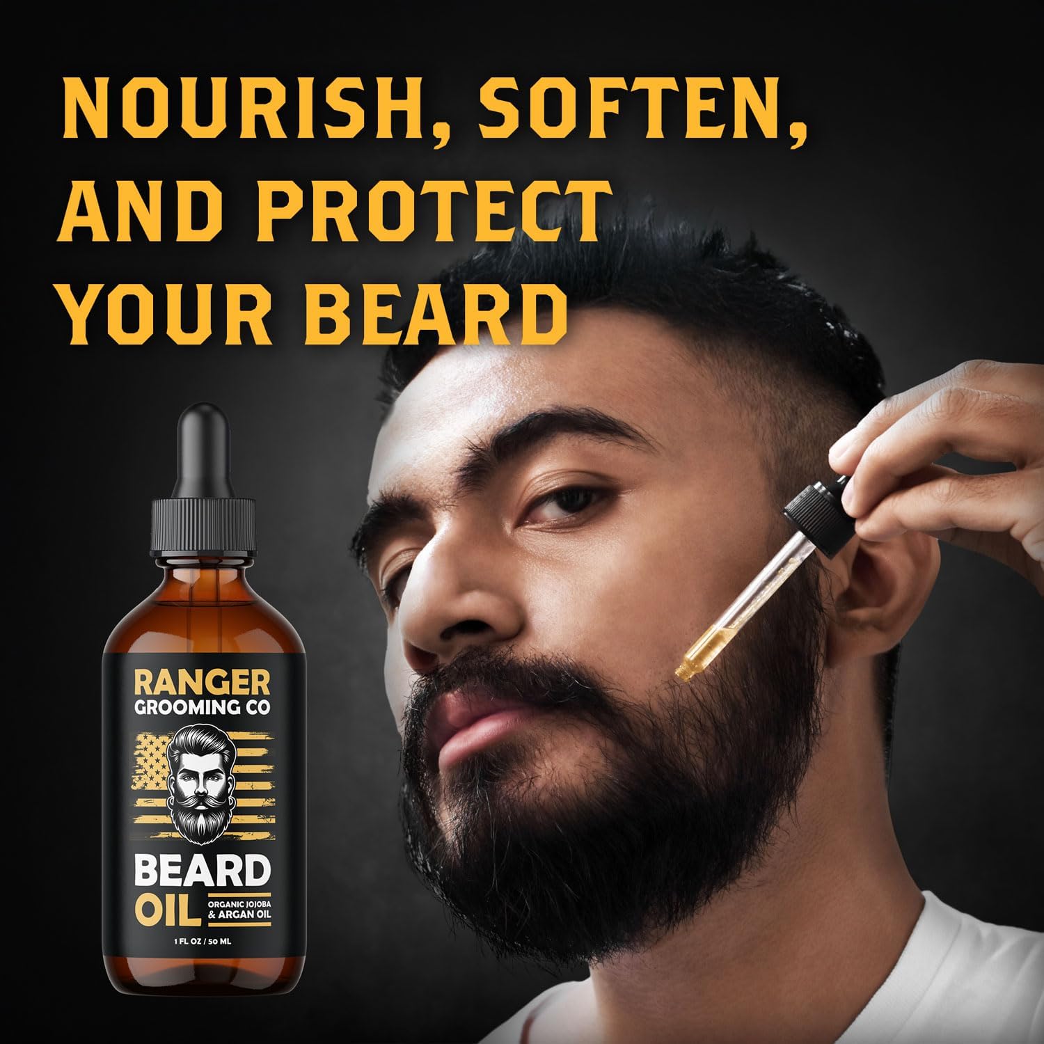 Leven Rose huile barbe avec compte-gouttes pour dosage précis.