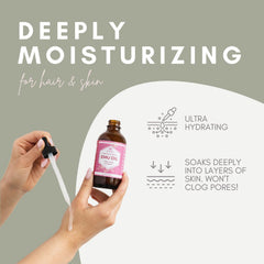 Leven Rose Emu Oil, application rapide sans gras et absorption instantanée.