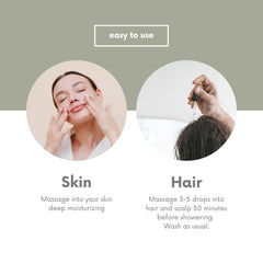 Leven Rose Emu Oil, cheveux nourris et plus souples après application.