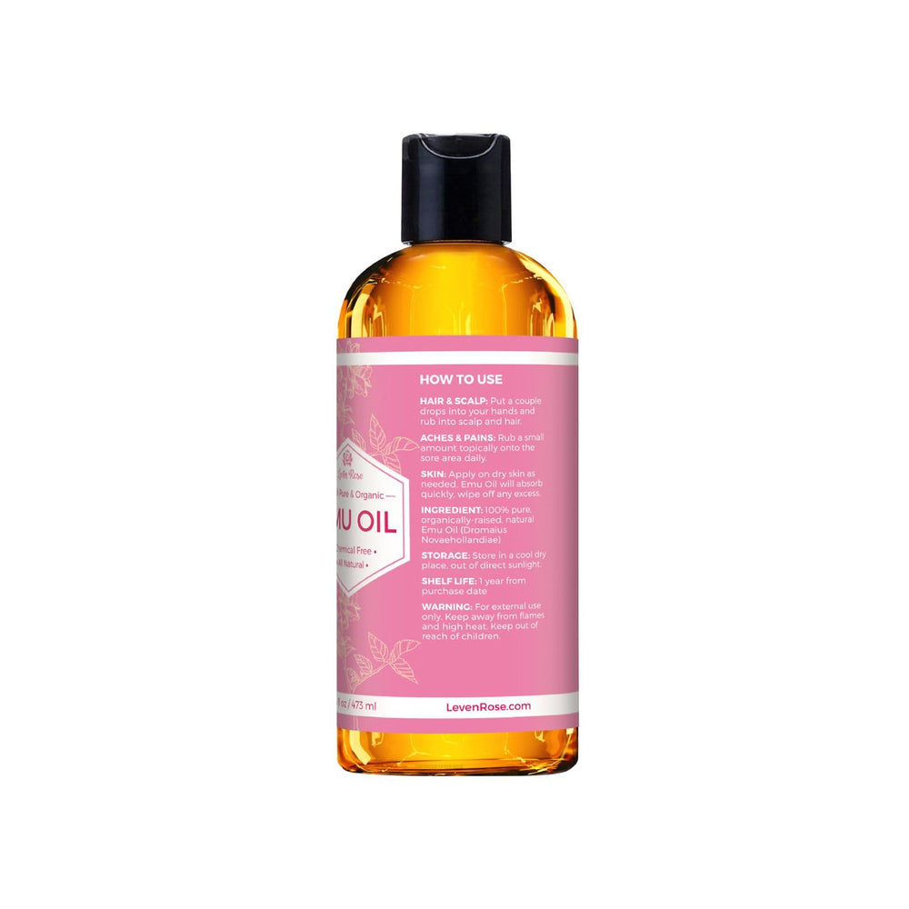 Leven Rose Emu Oil, att9e potentiellement les anciennes cicatrices et marques.