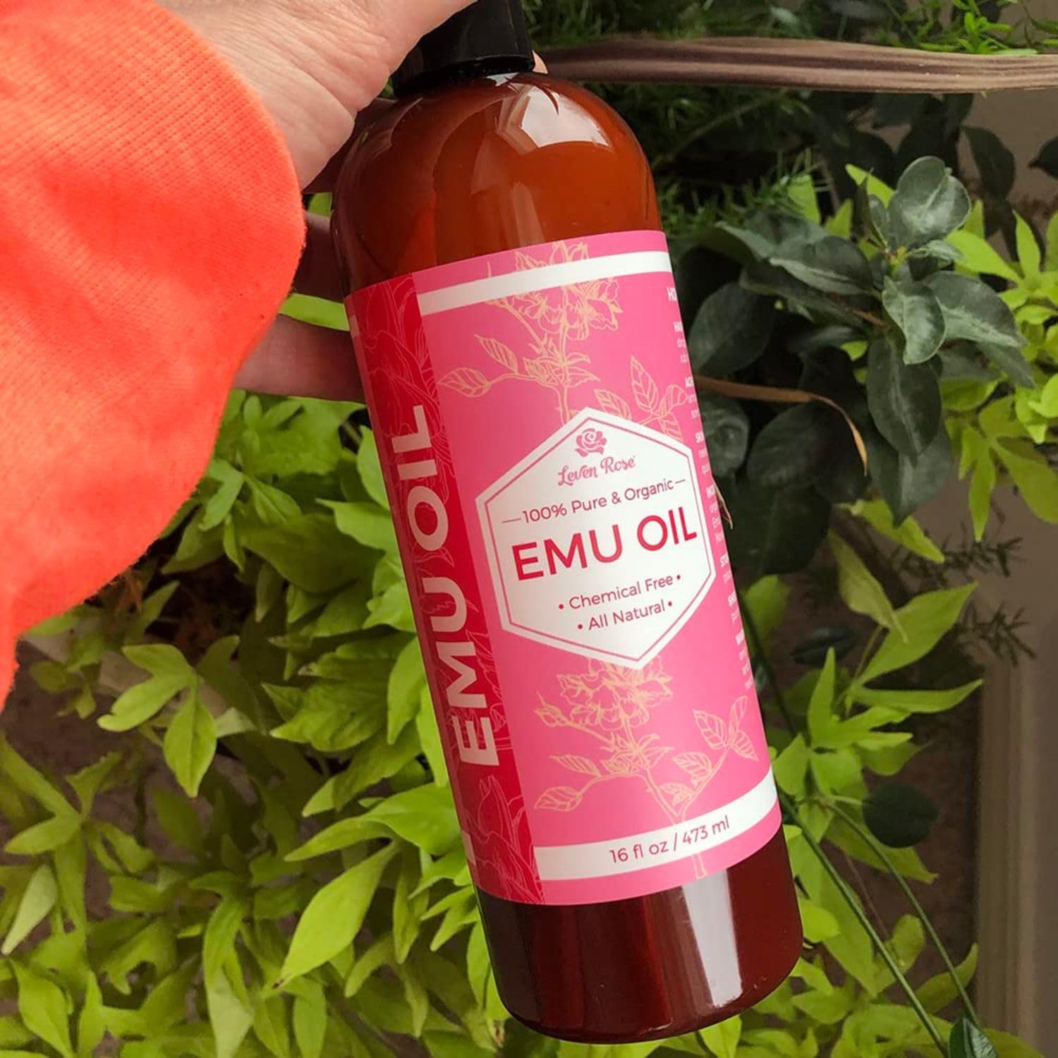 Leven Rose Emu Oil, massage apaisant pour muscles apre8s effort.