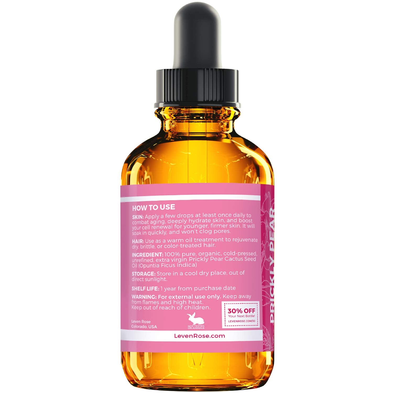 Leven Rose huile figue-de-barbarie parfum léger et discret