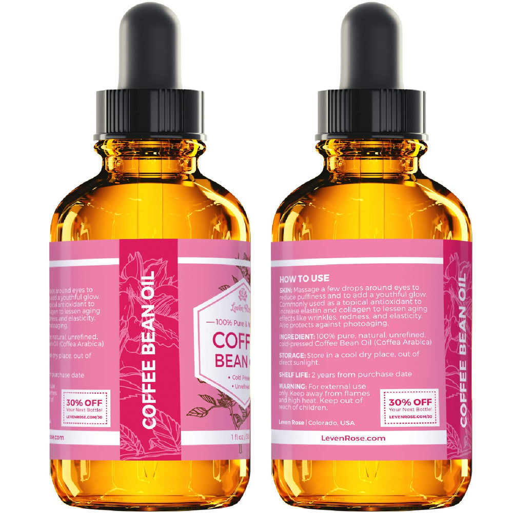 Flacon ambré Leven Rose huile cafe: protection contre la lumière.