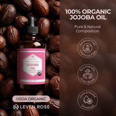 Application de l'huile Leven Rose sur les mains pour une douceur durable.