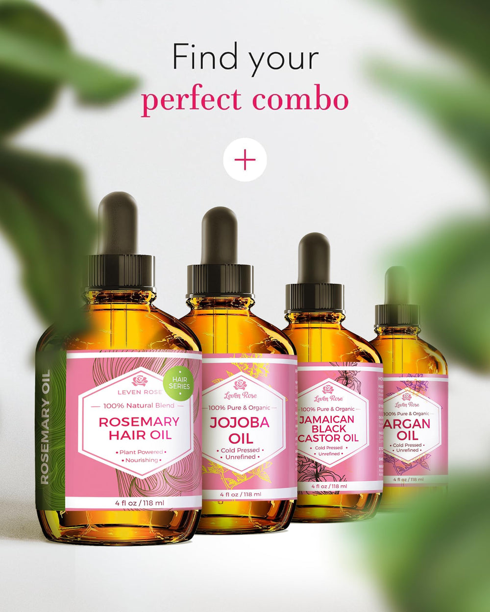 Leven Rose huile romarin jojoba argan, absorption rapide sans excès gras.