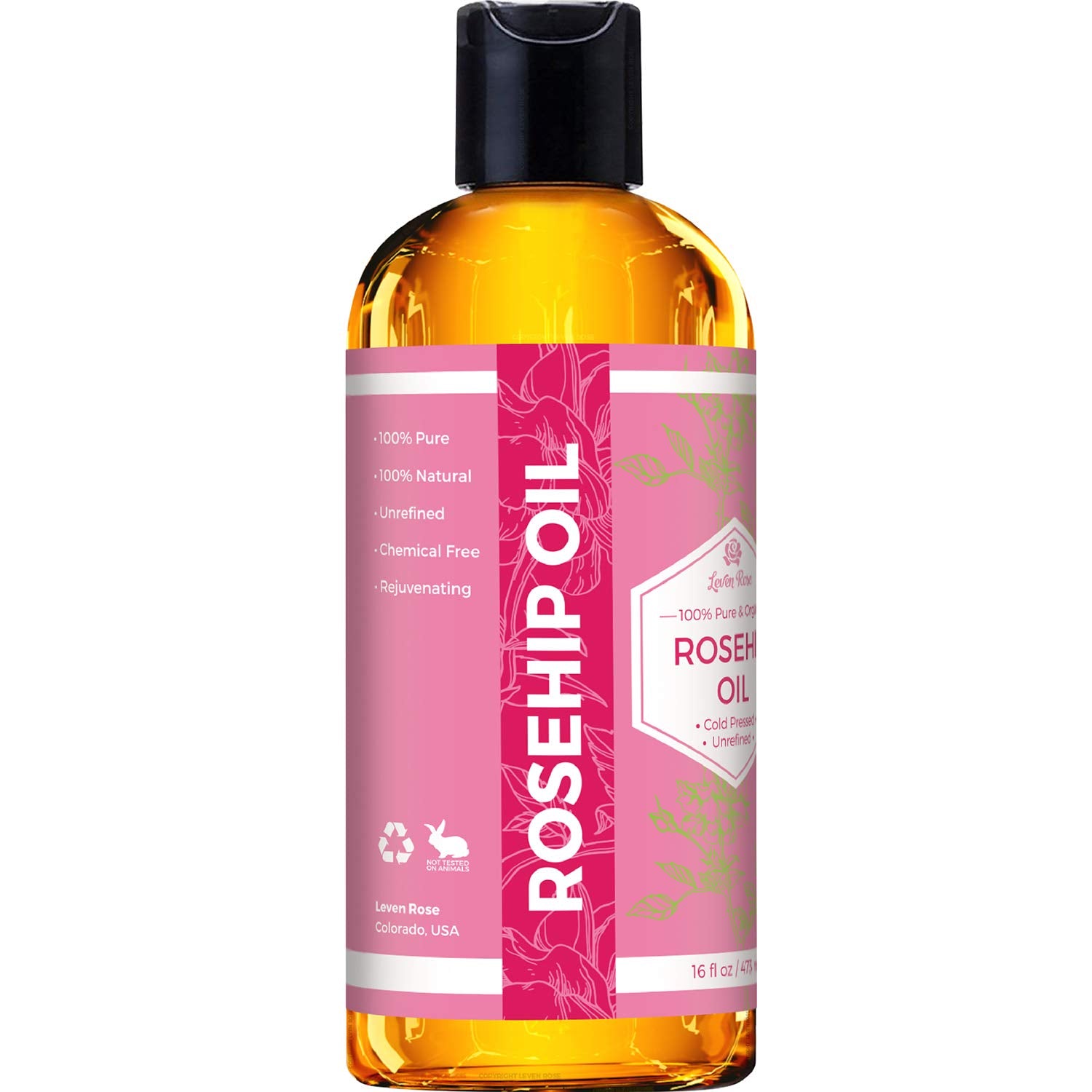 Leven Rose huile de rose musquée pour cheveux, apporte brillance naturelle