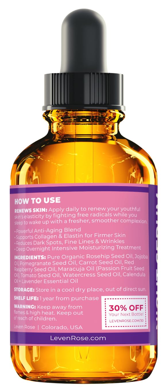 Leven Rose Huile rose musquée – ingrédients naturels nourrissants pour la peau.