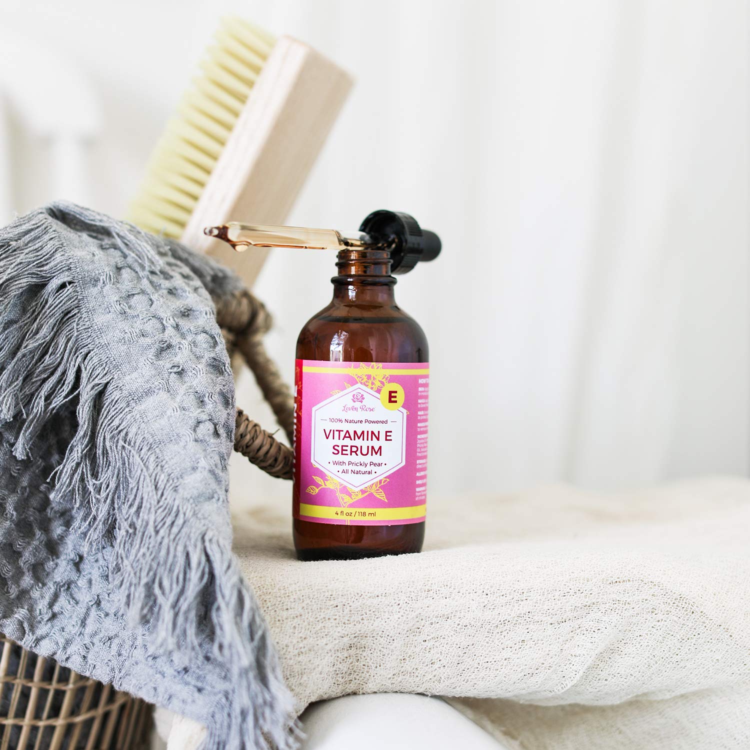 Face application of Leven Rose Serum on clean skin for hydration
