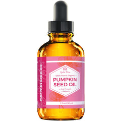 Leven Rose huile potiron appliquée sur cheveux, apporte brillance et douceur.