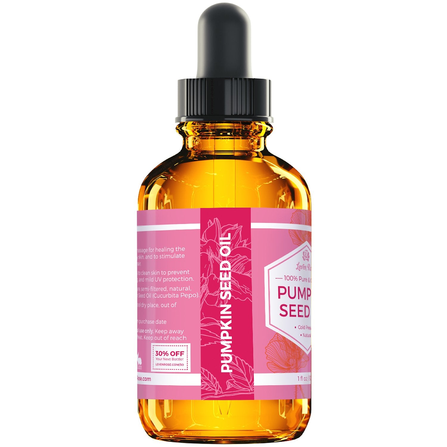 Leven Rose huile potiron appliquée sur cuir chevelu, peut apaiser et équilibrer la peau.