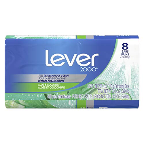 Pack de 8 barres Lever 2000 Aloe et Concombre: option économique pour toute la famille.