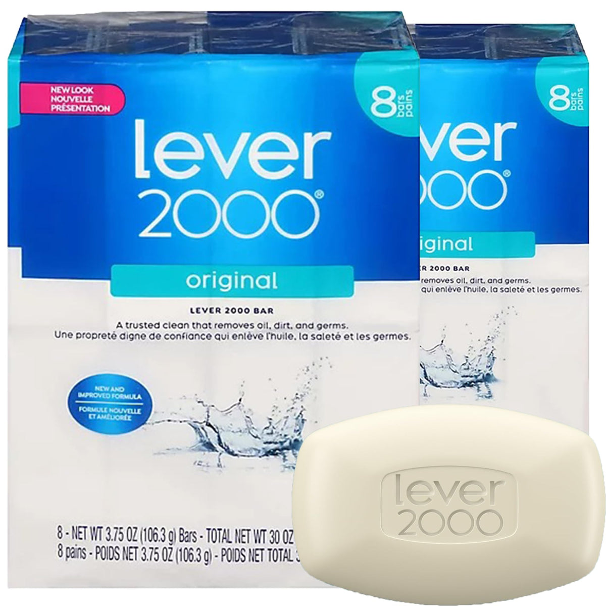 Lever 2000 Savon Original en barre pour mains et corps, nettoyage en douceur.