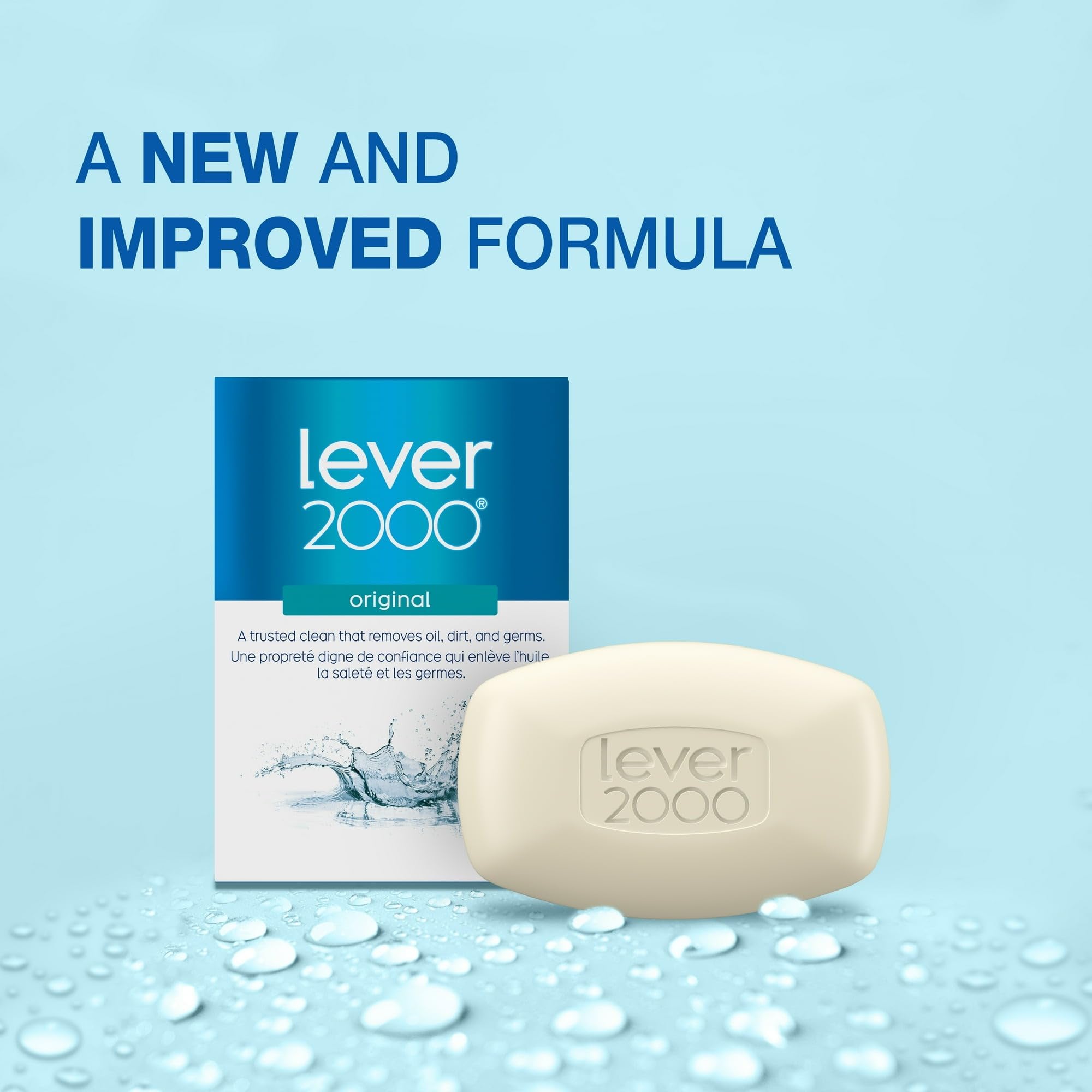 Lever 2000 Savon Original, barre fraîche avec parfum léger pour la journée.