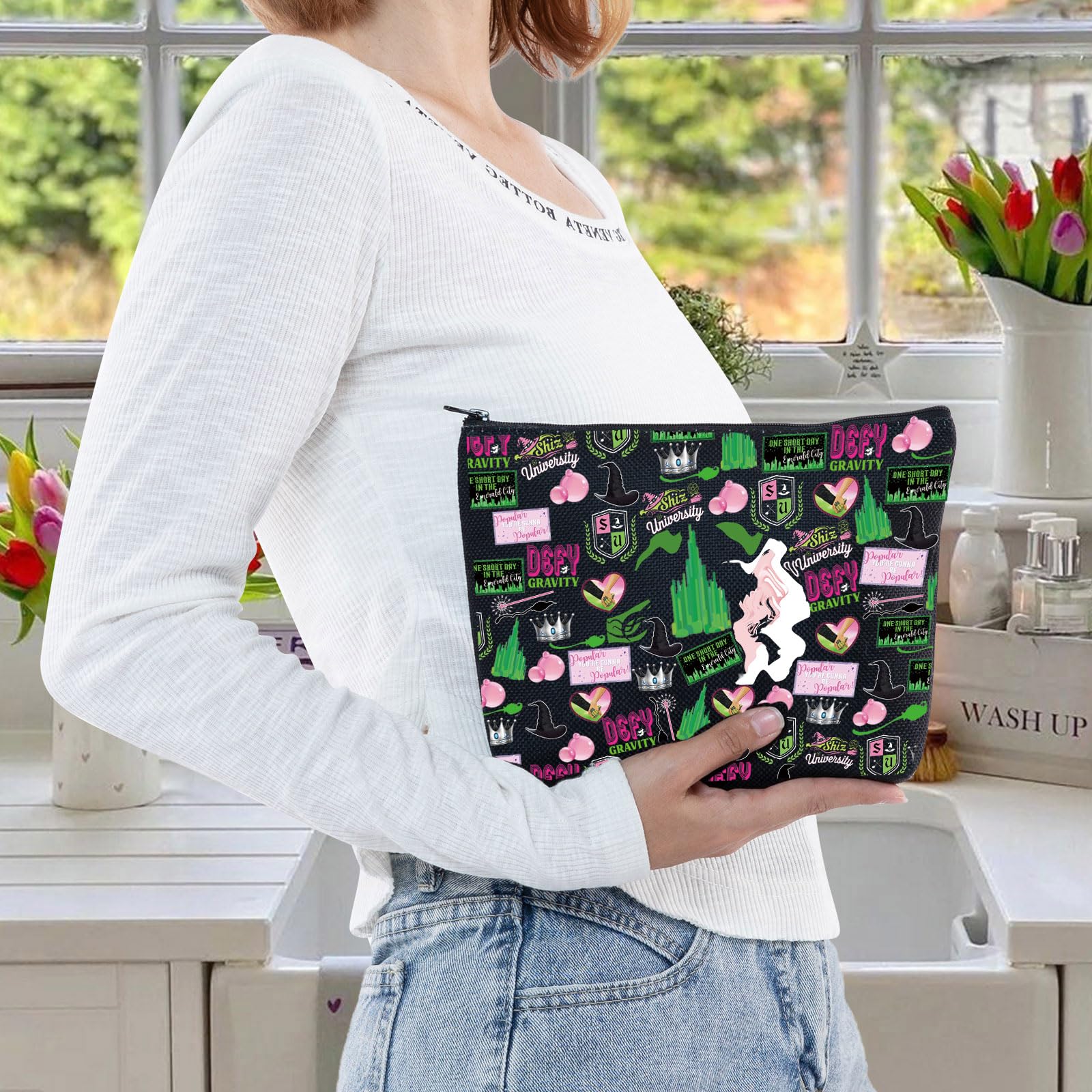LEVLO sac cosmétique sorcière musical – parfait pour fêtes et occasions.