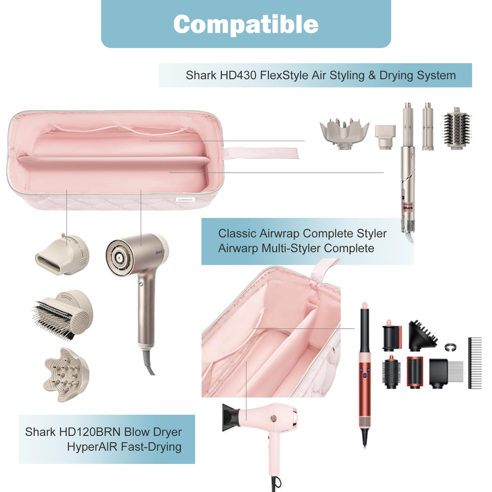 Lexeeco poches internes claires rose, organisation facile