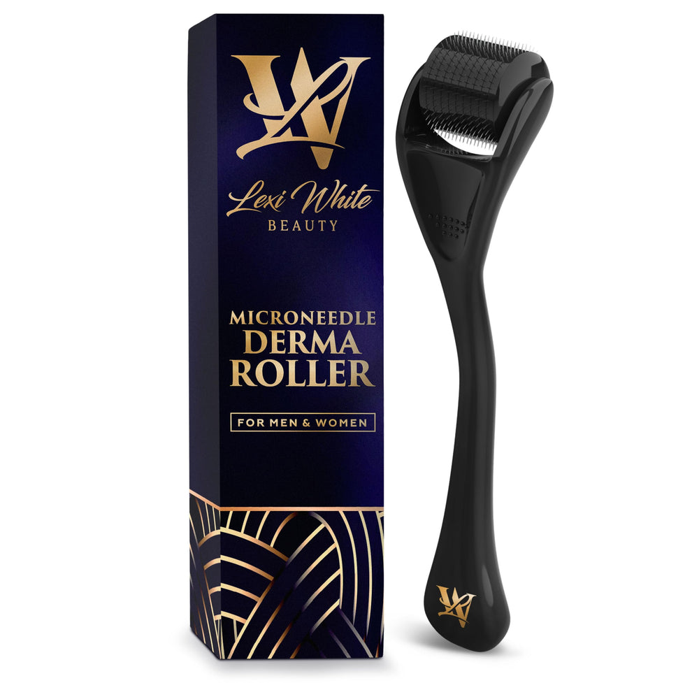 Lexi White Beauty Derma Roller Visage: outil micro-aiguilles pour peau plus lisse et lumineuse