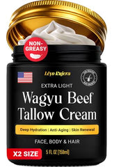Lèyo Rujera Wagyu tallow face cream jar delivers rich skin hydration.