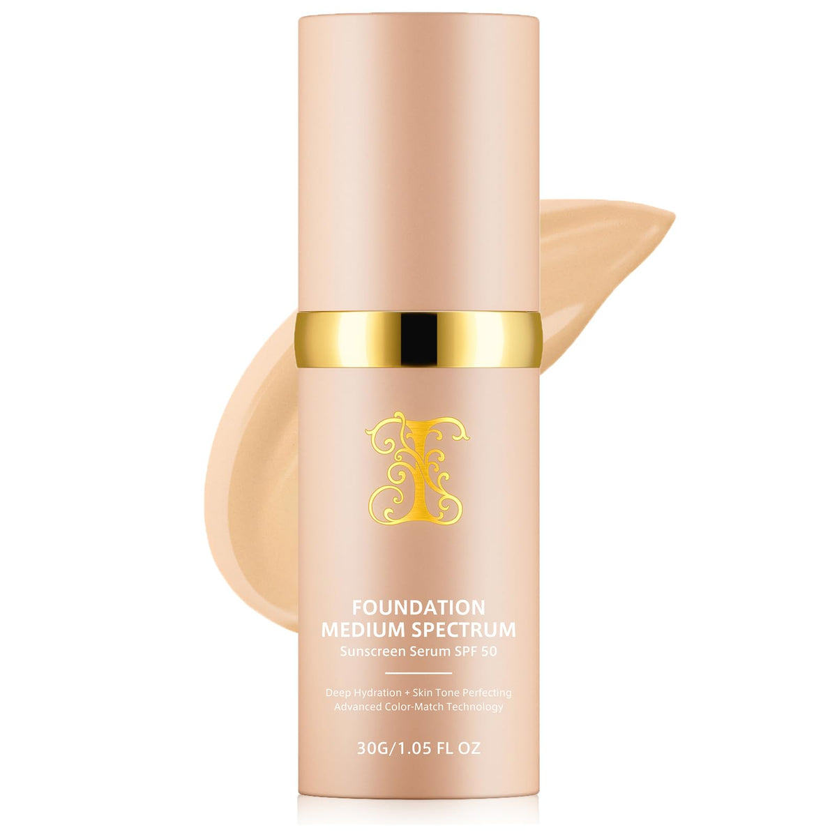 Leyosger Foundation 4 en 1 – bouteille SPF50, protection quotidienne et hydratation légère.