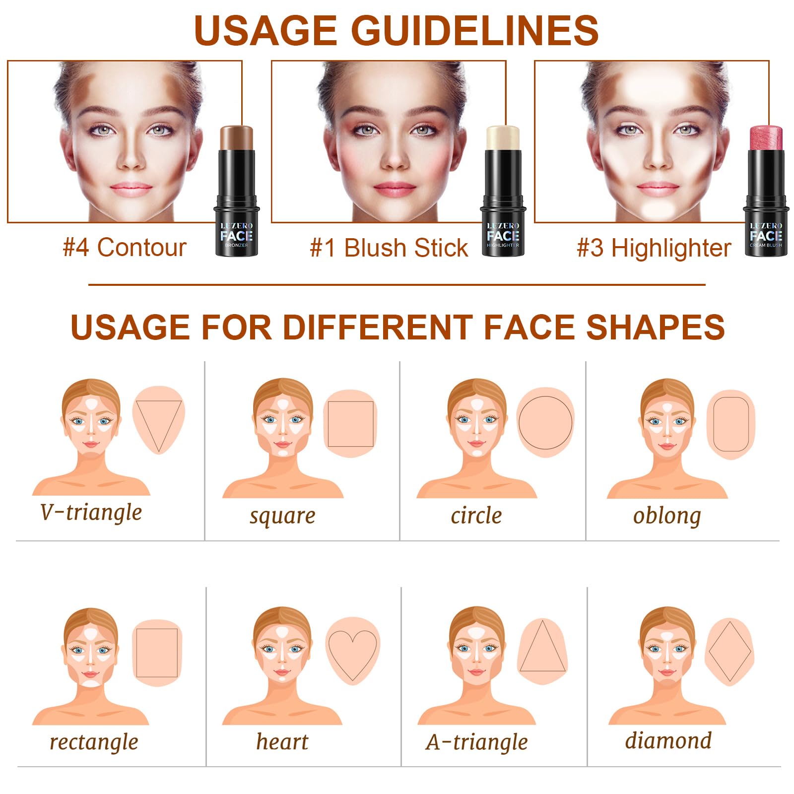 Lezero application rapide sticks visage facilite le sculptage sans effort.