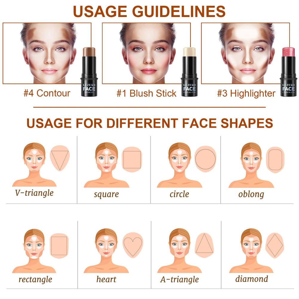Lezero application rapide sticks visage facilite le sculptage sans effort.