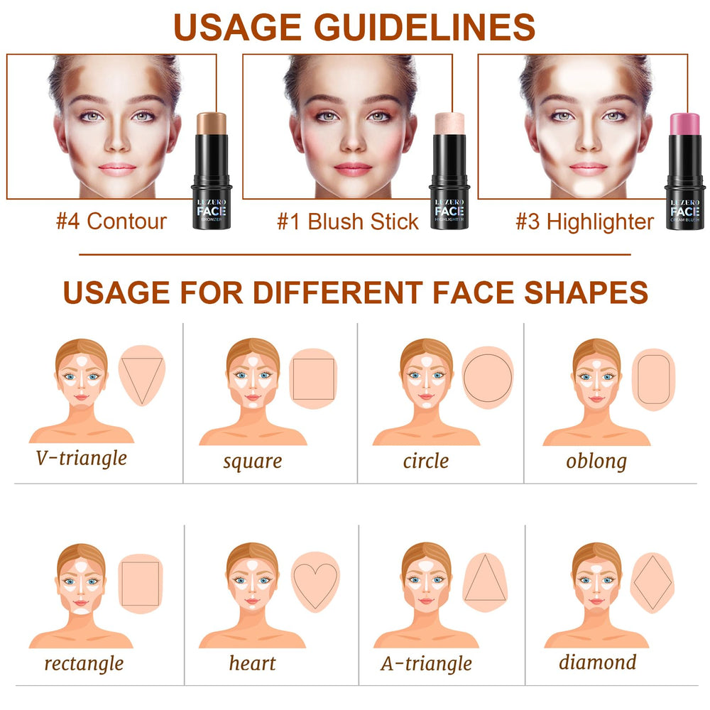 Lezero bâton maquillage ensemble pour application rapide