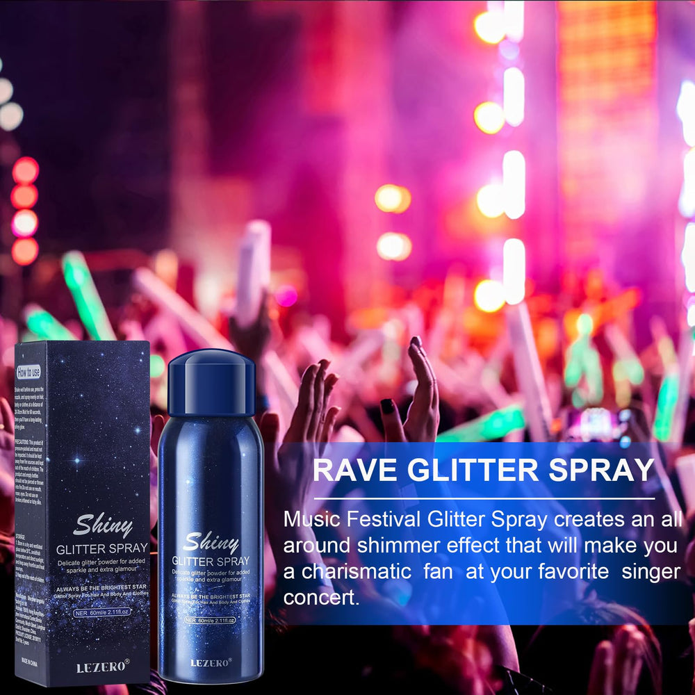 Lezero Body Glitter Spray – application facile sur cheveux et peau