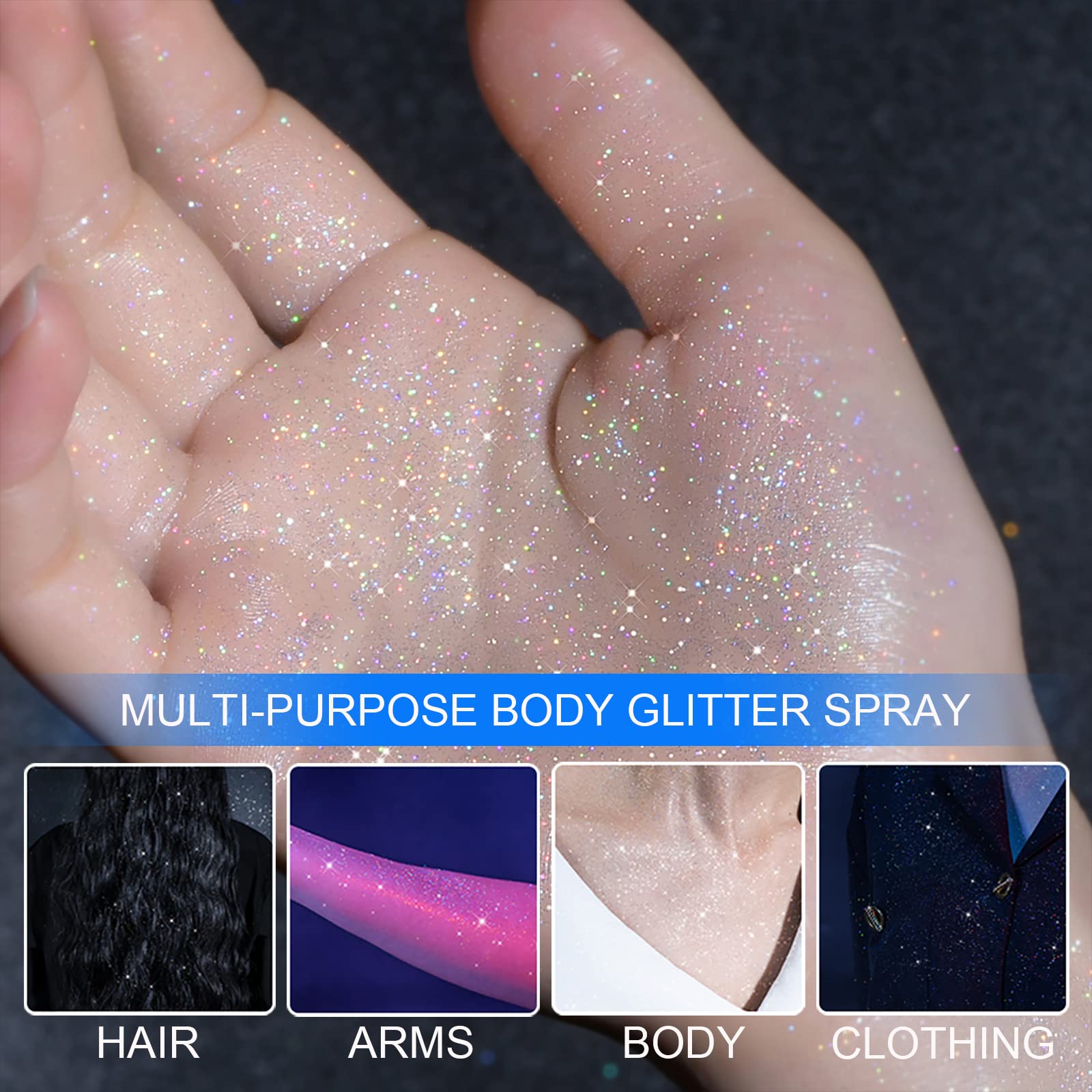 Lezero Body Glitter Spray – éclat longue durée pour visage et corps