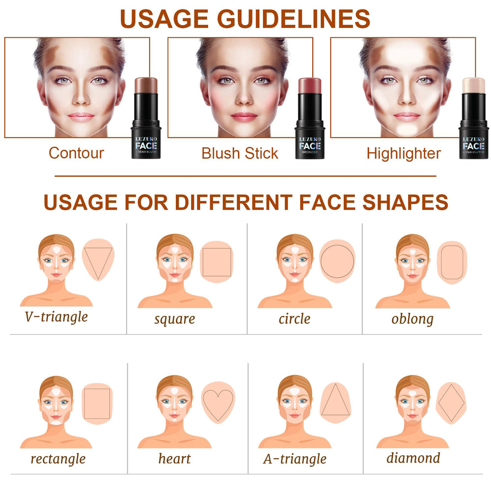 Lezero Contour Stick Trio – applicateur doux pour une application fluide.