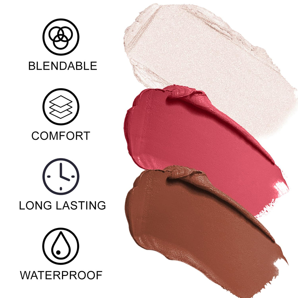Lezero Contour Stick Trio – bronzer pour chaleur et dimension du visage.