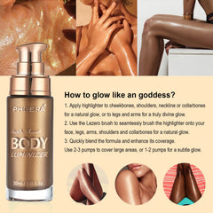 Lezero huile-corps lueur-rose-scintillant, glow doux et adaptable sur la peau