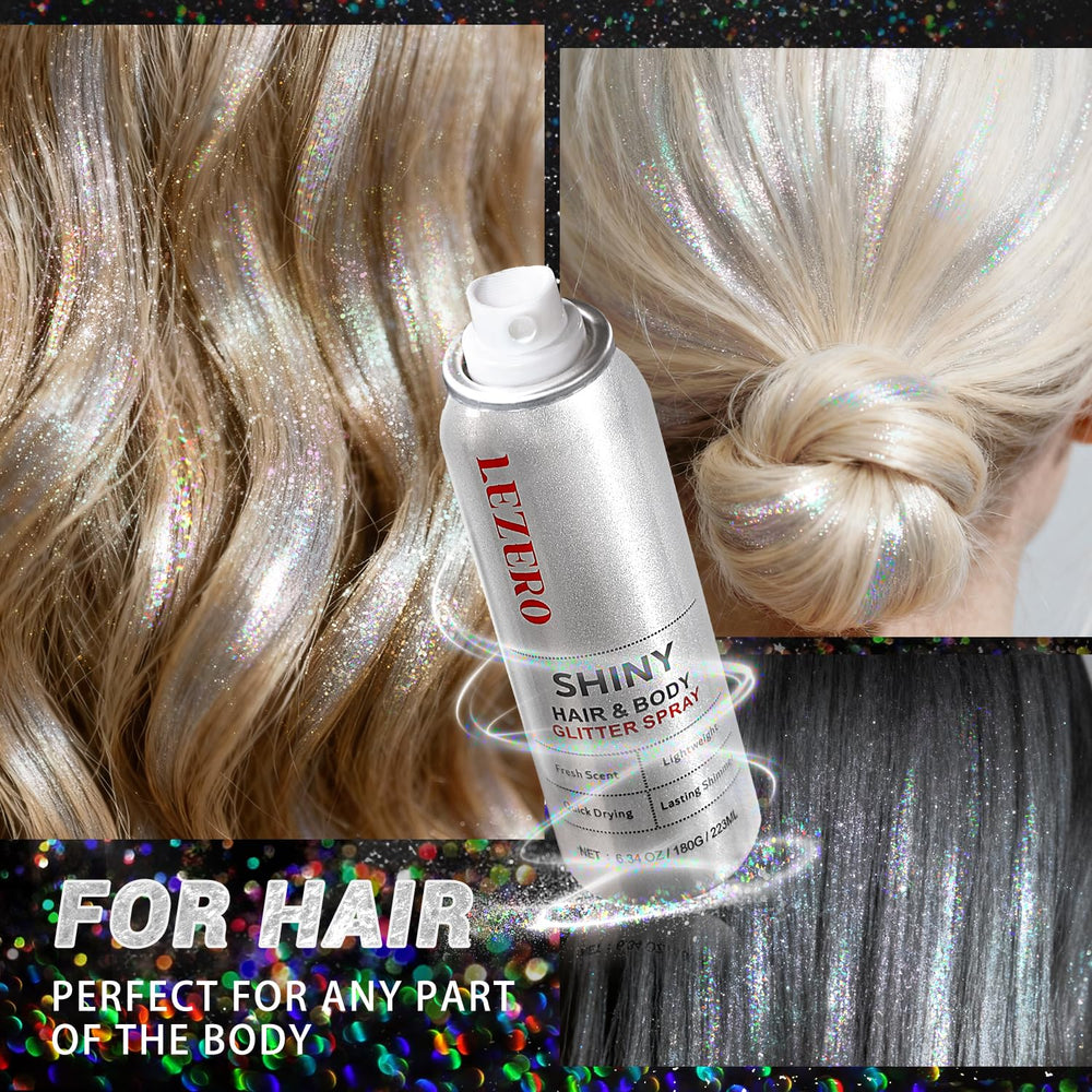 Lezero paillettes cheveux et peau pour un look éblouissant lors d’un concert.