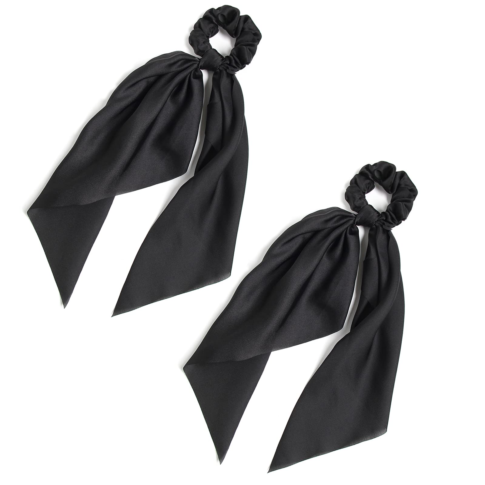 Chouchou noir LFOUVRE avec nœud élégant pour cheveux.