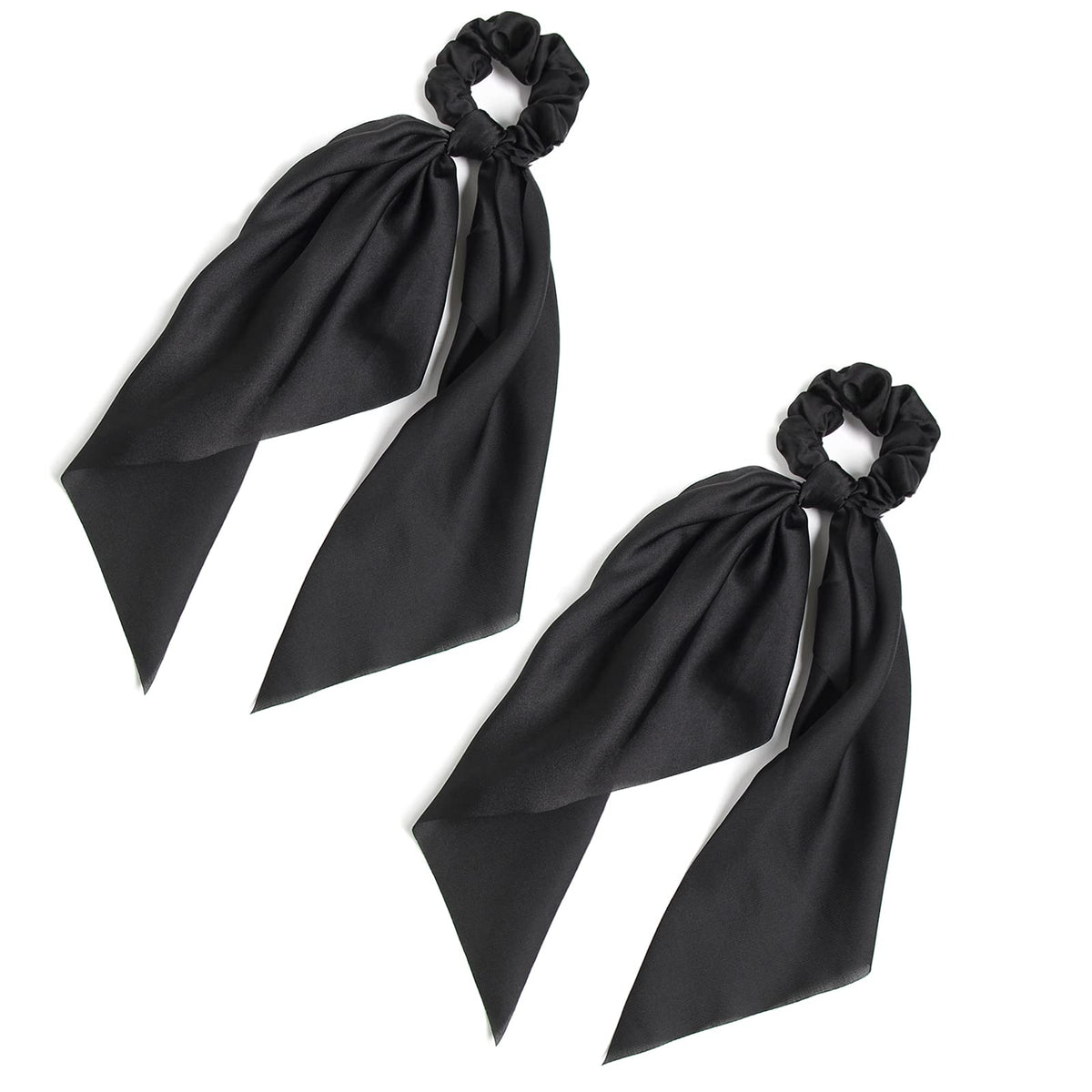 Chouchou noir LFOUVRE avec nœud élégant pour cheveux.